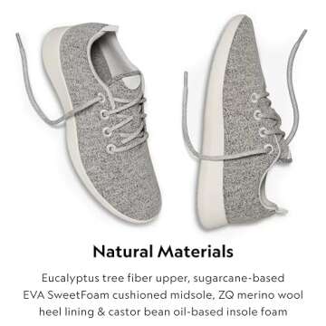 Allbirds Women’s Wool Runners Everyday Sneakers, Machine Washable Shoe Made with Natural Materials - Dapple Grey (Cream Sole) - 8 Medium