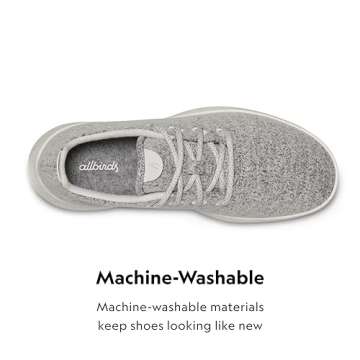 Allbirds Women’s Wool Runners Everyday Sneakers, Machine Washable Shoe Made with Natural Materials - Dapple Grey (Cream Sole) - 8 Medium