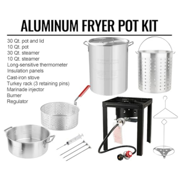 Lafati Turkey Fryer Set with 30QT & 10QT Pots for Outdoor Cooking