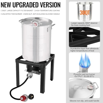 Lafati Turkey Fryer Set with 30QT & 10QT Pots for Outdoor Cooking