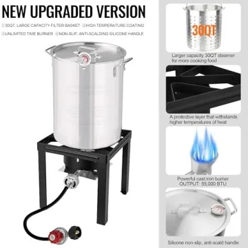 Lafati Turkey Fryer Set with 30QT & 10QT Pots for Outdoor Cooking