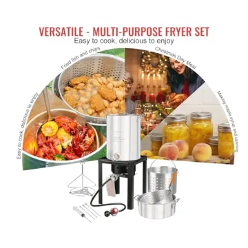 Lafati Turkey Fryer Set with 30QT & 10QT Pots for Outdoor Cooking