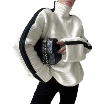 Yimoon Fall Mock Turtleneck Sweater for Women