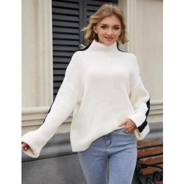 Yimoon Fall Mock Turtleneck Sweater for Women