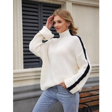 Yimoon Fall Mock Turtleneck Sweater for Women