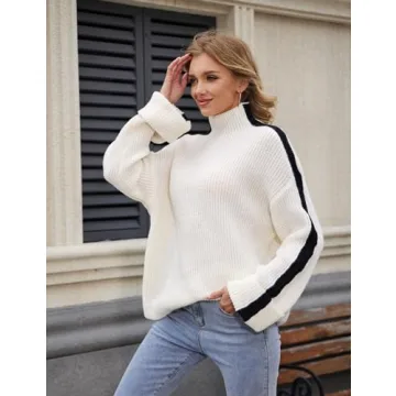 Yimoon Fall Mock Turtleneck Sweater for Women