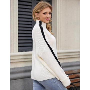 Yimoon Fall Mock Turtleneck Sweater for Women