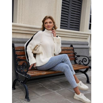 Yimoon Fall Mock Turtleneck Sweater for Women