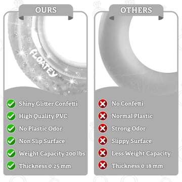 Floatey Bachelorette Party Decorations - XtraLarge Diamond Ring Pool Float | Shiny Glitter Conffetti Inside | Bachelorette Pool Floats for Bride, Ring Floatie Bachelorette Party Accessories, Silver