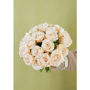 Elegant PARTY JOY 20PCS Artificial Roses for Home Decor