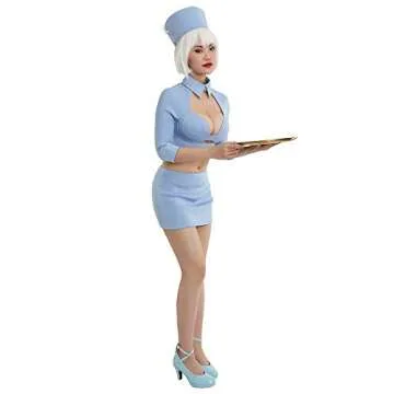 Cosplay.fm Women's Flight Attendant Stewardess Air Hostess Costume Uniform (X-Large)