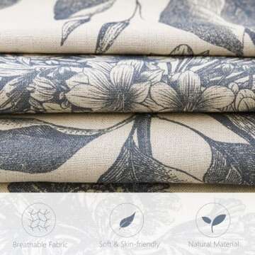 Foindtower Set of 2 Linen Floral Vintage Throw Pillow Covers Neutral Accent Print Decorative Cushion...