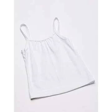Hanes Girls Camisole, 100% Cotton Tagless Cami, Toddler Sizing, Multiple Packs & Colors Available Undershirts, Gray/Light Pink/White - 5 Pack, Large US