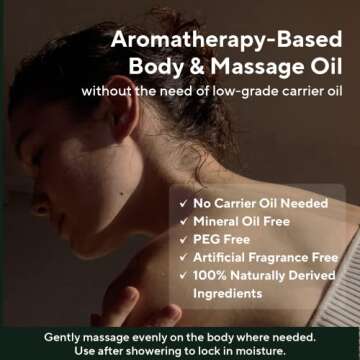 AROMATICA Awakening Body Oil Peppermint & Eucalyptus - 100ML / 3.38 fl. oz. - Aromatherapy Massage Oil | Scented Body Oil After Shower for Women