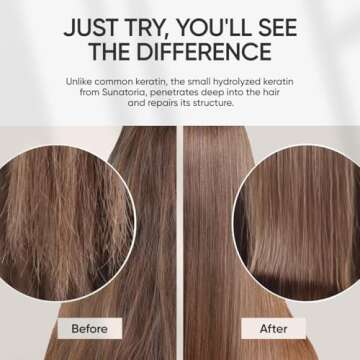 SUNATORIA Keratin Hair Mask - Deep Conditioner for Dry Damaged Hair - Hydrates, Repairs, Nourishes - Keratin Hair Treatment - Deep Conditioning Hair Mask - Keratina Mascarilla Para el Cabello