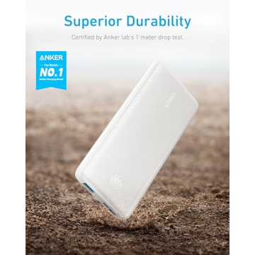 Anker Power Bank(PowerCore 10K),Compact Travel-Ready 10,000mAh Battery Pack with PowerIQ Charging Technology,5V/3A High-Speed Charging,USB-C for iPhone,iPad,and More (USB-C Input Only（White）, 1 Pack)