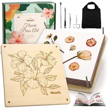 Aboofx Extra Large Flower Press Kit - 11" x 11" 10 Layers Wooden Flower Pressing Kit with Storage Ba...
