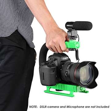 Neewer C-Shape Professional Action Stabilizing Handle Bracket with Hot Shoe Mount