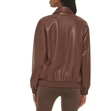 Levi's Women's Faux Leather Bomber Jacket in Chocolate Brown