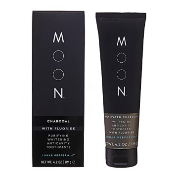 MOON Charcoal Toothpaste, Whitening Stain Removal with Cavity Protection - SLS Free Teeth Whitening ...