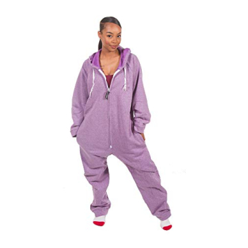 Forever Lazy Heavyweight Adult Onesie in Heathered Purple