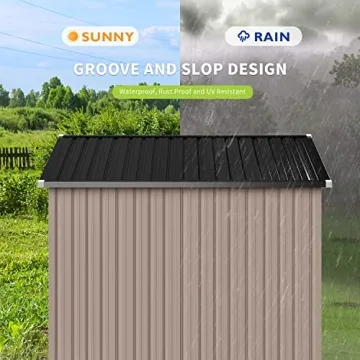 Aoxun Outdoor Storage Shed 8.1x5.3 FT Waterproof Metal Storage