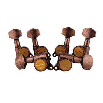 Guyker Guitar Locking Tuners (3L + 3R) - 1:18 Lock String Tuning Key Pegs Machine Head Replacement f...