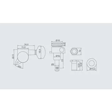 Guyker Guitar Locking Tuners (3L + 3R) - 1:18 Lock String Tuning Key Pegs Machine Head Replacement for ST TL SG LP Style Electric, Folk or Acoustic Guitars - Antique Bronze