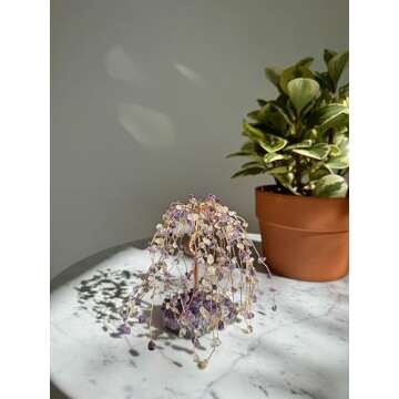 sumgiftforall Handmade Amethyst Healing Crystal Tree of Prosperity on Amethyst Cluster Base Bonsai T...