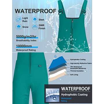GEMYSE Women's Waterproof Ski Bib Overalls for Winters