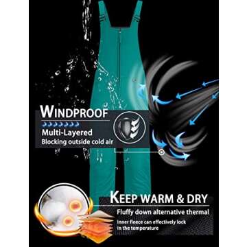 GEMYSE Women's Waterproof Ski Bib Overalls for Winters