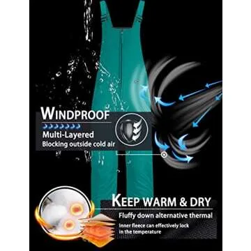 GEMYSE Women's Waterproof Ski Bib Overalls for Winters