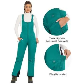 GEMYSE Women's Waterproof Ski Bib Overalls for Winters