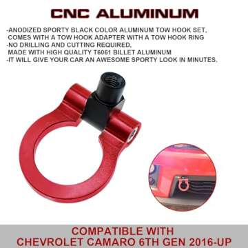 Sporty CNC Aluminum Tow Hook for Chevrolet Camaro 6th Gen