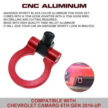 Sporty CNC Aluminum Tow Hook for Chevrolet Camaro 6th Gen