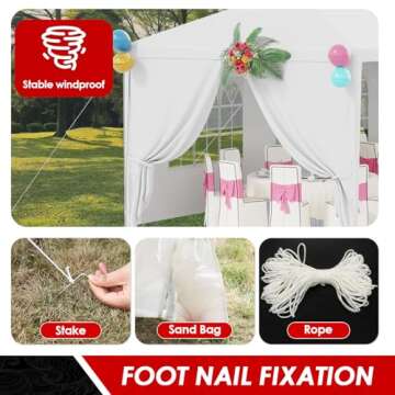 FDW Party Tent 10x30 Outdoor Gazebo Canopy with 8 Removable Sidewalls, Waterproof Wedding, Patio, – UV Protection for Events & Gatherings