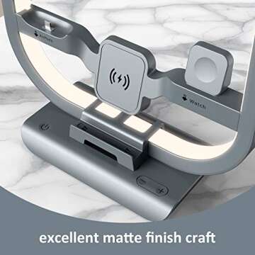 IIQ Desk Lamps for Home Office, Table Lamp with Wireless Charger, Desk Lamps with USB C/Type C & USB A Port, Modern Desk Lamp with Touch Control, Color Temperatures Memory Function (Black02)