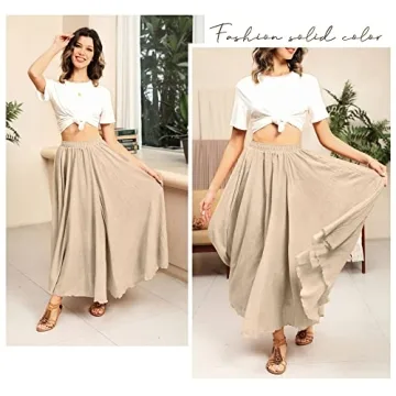 Ezcosplay Women Bohemian Beach Maxi Skirt For Summer Style