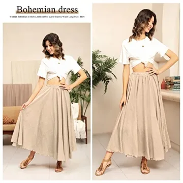 Ezcosplay Women Bohemian Beach Maxi Skirt For Summer Style
