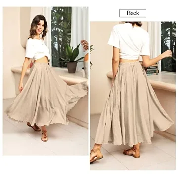 Ezcosplay Women Bohemian Beach Maxi Skirt For Summer Style