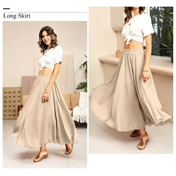 Ezcosplay Women Bohemian Beach Maxi Skirt For Summer Style