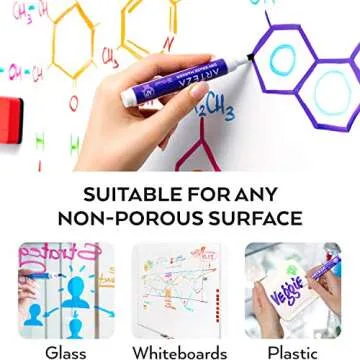 ARTEZA Dry Erase Markers Pack of 52, Chisel Tip, 12 Assorted Colors with Low-Odor Ink, Whiteboard Pens