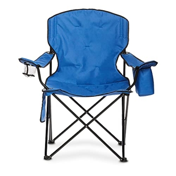 Amazon Basics Camping Chair, X-Large, Padded, Blue