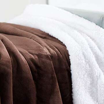 Genteele Sherpa Throw Blanket Super Soft Reversible Ultra Luxurious Plush Blanket, 50 x 60 inches, Brown/White