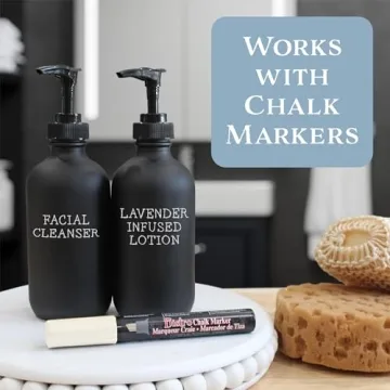 Sleek Black Glass Pump Bottles for Soap and Lotion