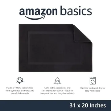 Amazon Basics Bath Rug Mat - Soft, Absorbent, Elegant