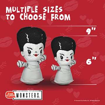 Universal Studios Horror 6" Plush Bride of Frankenstein Toy for Dogs | Little Monsters Bride of Frankenstein Plush Dog Toy | Horror Movie Toys for Dogs, Official Universal Monsters Pet Products
