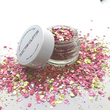 Rose Gold Biodegradable Glitter for Festivals. Cosmetic Grade Face Glitter, Hair Glitter, Eye Glitte...
