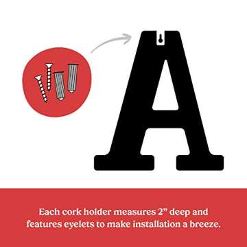 Metal Monogram Letter C Wine Cork Holder Gift