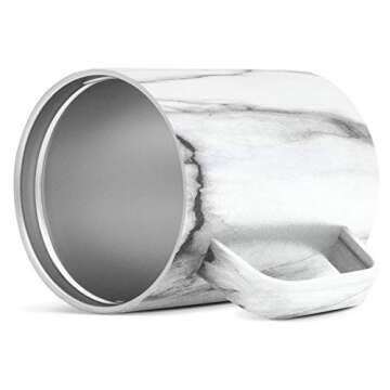 Simple Modern Travel Coffee Cup with Lid and Handle | Reusable Insulated Stainless Steel Iced Coffee Mug Cold Brew Tumbler and Tea Cup | Scout Collection | 12oz | Carrara Marble